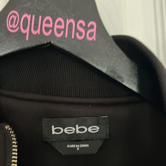 Bebe Black and Green Patterned Bomber Jacket - Picture 11 of 16